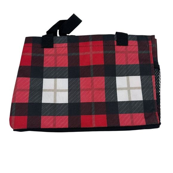 Thirty-One 31 All In Organizer Tote Bag Checkmate Red Plaid Travel Storage With - Picture 4 of 6